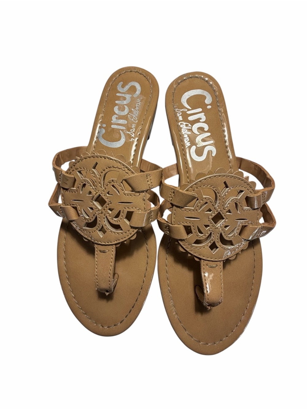 Circus by Sam Edelman Tan Cutout Thong Sandals Sz 8
